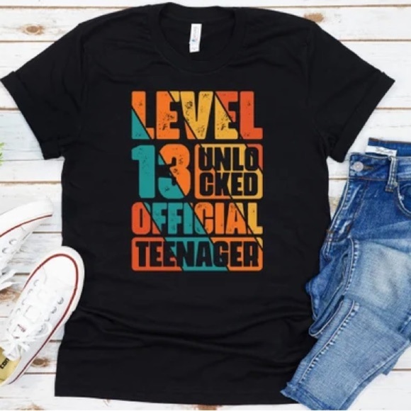 Level 13 Unlocked Official Teenager Birthday Shirt - Picture 1 of 3